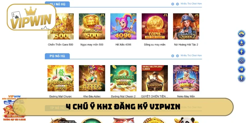 4 chú ý cần nhớ khi đăng ký VIPWIN