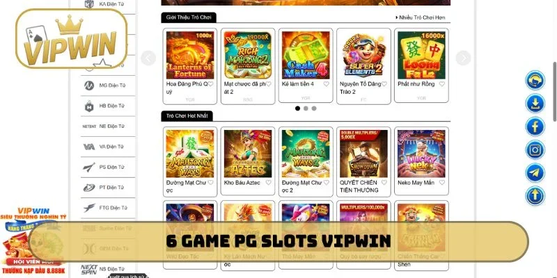 6 game PG slots VIPWIN