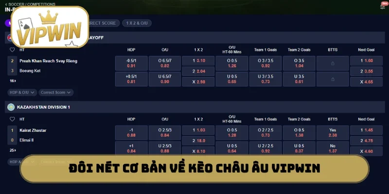 Giải mã đôi nét cơ bản về kèo châu âu VIPWIN