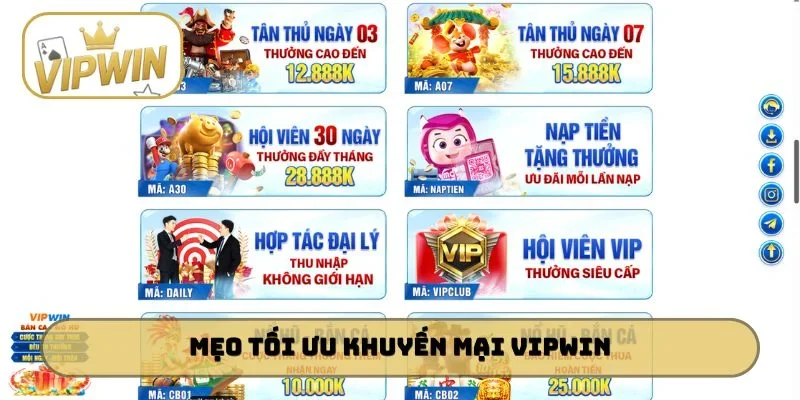 Mẹo tối ưu khuyến mại VIPWIN